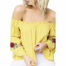 Embroidered Off The Shoulder Top