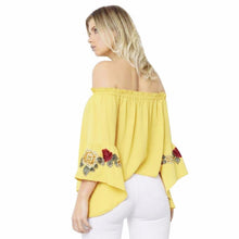 Embroidered Off The Shoulder Top